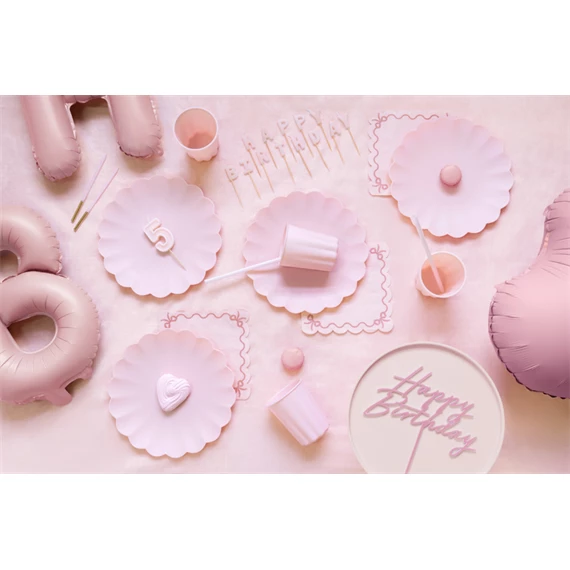 Szalvéta fodros 33x33 cm világos rózsaszín S/12