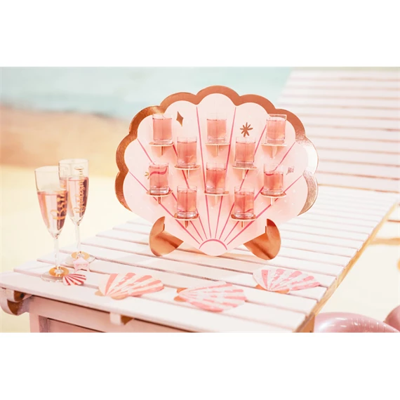 Szalvéta kagyló menyasszony lesz rózsaszín 13,5x13 cm S/20