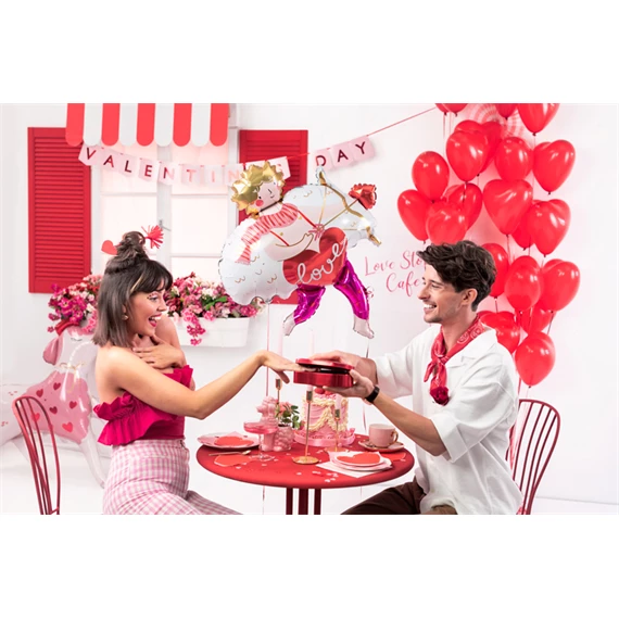 Szalvéta szív alakú piros 14,3x12,5 cm S/20