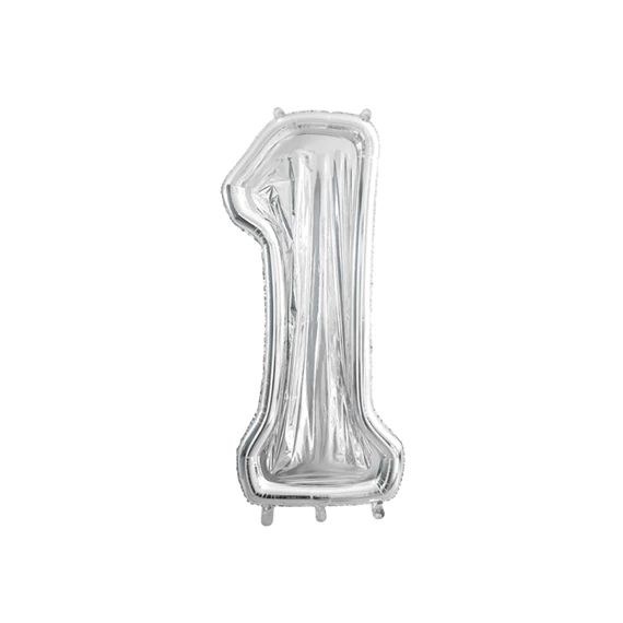 Számkeret 1-es latex lufikhoz 126 cm ezüst