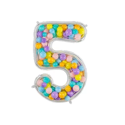 Számkeret 5-ös latex lufikhoz 126 cm ezüst