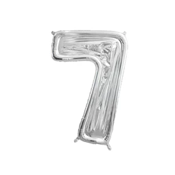 Számkeret 7-es latex lufikhoz 126 cm ezüst