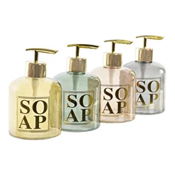 Szappantartó 8x8x14 cm 350 ml 4 féle