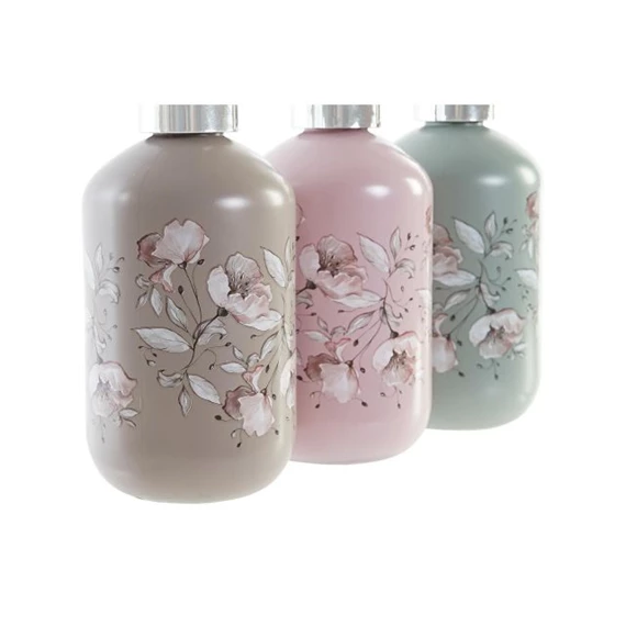 Szappantartó virágos 7x7x18,5 cm 400 ml 3 féle