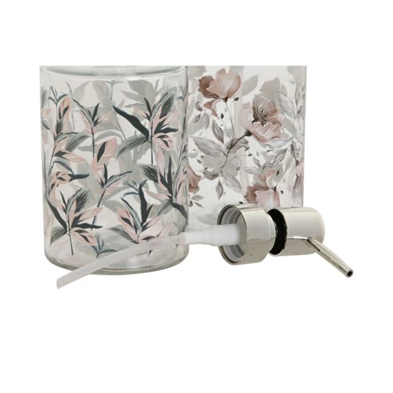 Szappantartó virágos 8x8x17 cm 400 ml 2 féle