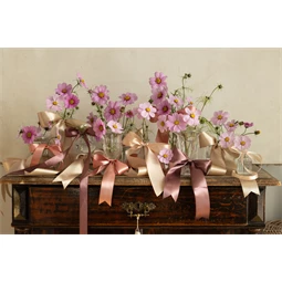 Szatén szalag, poros rózsa, 25 mm/25 m