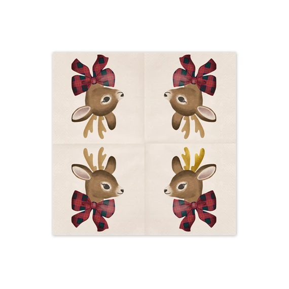 Szalvéta szarvas mintával 33x33 cm kevert S/12