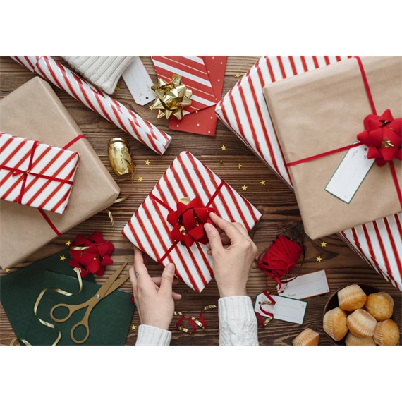 Szett bársony szalagok és rozetták piros mix 5 mm x 8 cm x 10 m S/3