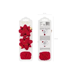 Szett bársony szalagok és rozetták piros mix 5 mm x 8 cm x 10 m S/3
