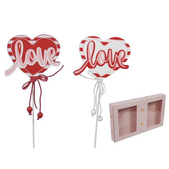 Szív "Love" felirattal, betűzős 7,5x6 cm S/12