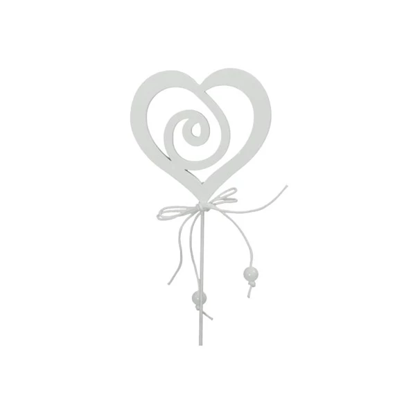 Szív csiga vonallal, betűzős 7x7 cm S/12