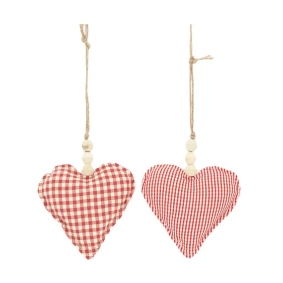 Szív kockás akasztós 13x13x2 cm 2féle