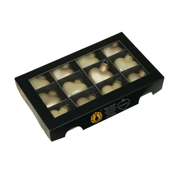 Szív 4 cm champagne combi S/12