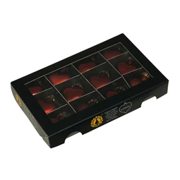 Szív 4 cm dark red combi S/12