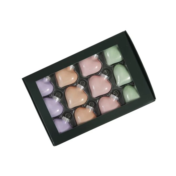 Szív 4 cm pastel opal S/12