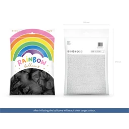 Szivárvány lufi 30 cm pasztell fekete S/100