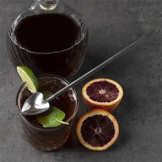 Szívószál kanállal fémből 22,86x3,1x1,27 cm