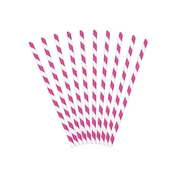 Szívószál papír 19,5cm pink S/10