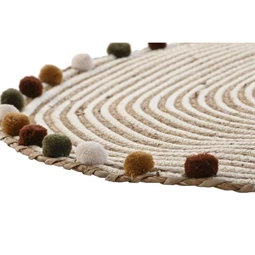 Szőnyeg pomponokkal 90x90x1 cm