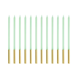 Születésnapi gyertya 14 cm világoszöld S/12