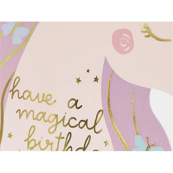 Születésnapi kártya unikornis, mix, 15x18,5 cm