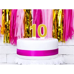 Szülinapi gyertya 0 szám arany 7 cm