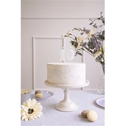 Szülinapi gyertya 0 szám világos menta 6 cm