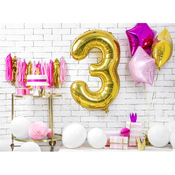 Szülinapi gyertya 3-as szám arany 7 cm