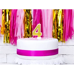 Szülinapi gyertya 4-es szám arany 7 cm