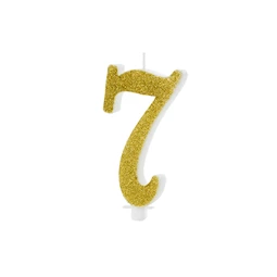 Szülinapi gyertya 7-es szám arany 10 cm