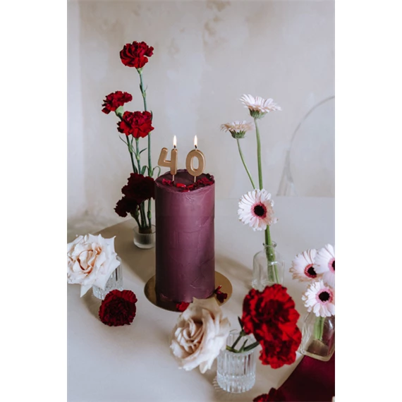 Szülinapi gyertya 8-as szám 4,5 cm arany