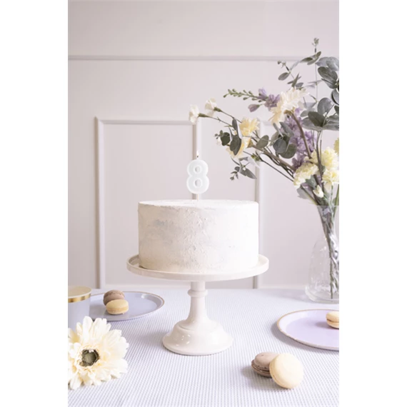 Szülinapi gyertya 8-as szám világos menta 6 cm