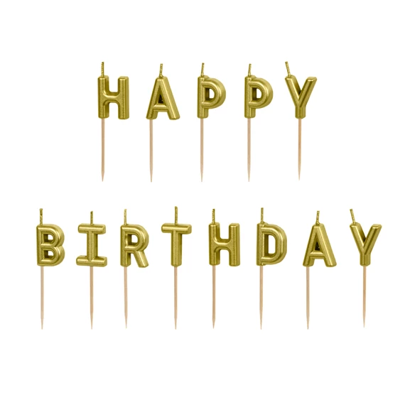 Szülinapi gyertyák boldog születésnapot 2,5 cm arany S/13