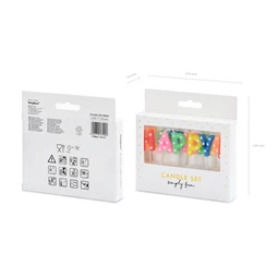 Szülinapi gyertyák happy birthday, mix, 2,5 cm S/13