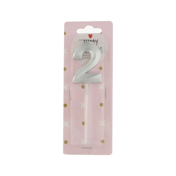 Szülinapi számgyertya 2-es, betűzős 5 cm