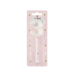 Szülinapi számgyertya 3-as, betűzős 5 cm