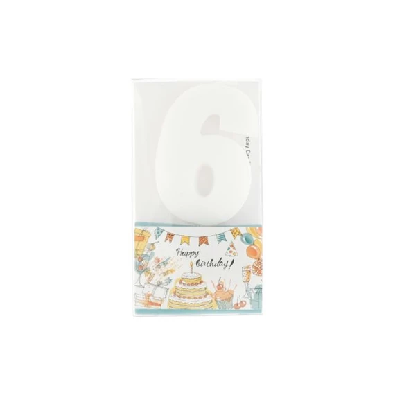 Szülinapi számgyertya 6-os 6 cm