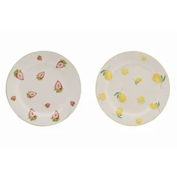 Tányér gyümölcs mintás 20x20x2 cm 2 féle