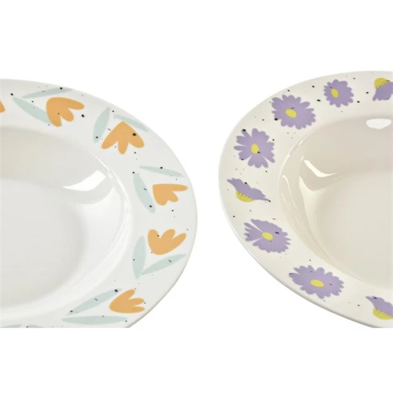 Tányér virágos 21,5x21,5x3,5 cm 4 féle