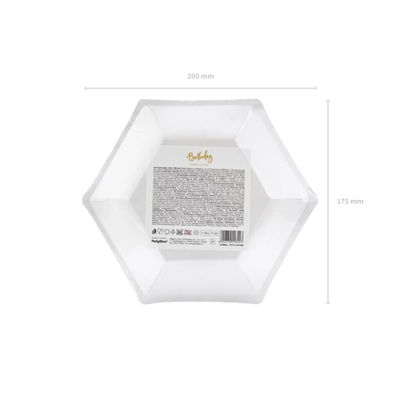 Papírtányér 18. születésnap arany 20 cm S/6