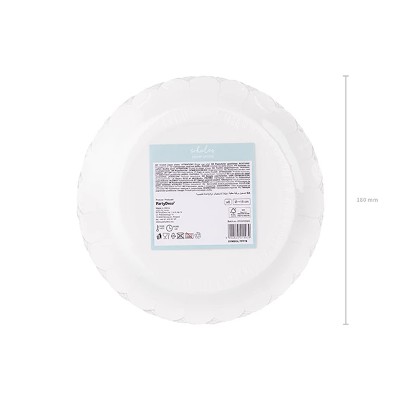 Papírtányér bálnák, mix, 18 cm S/6