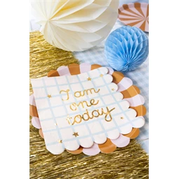 Papírtányér csíkos, vegyes, 21 cm S/6