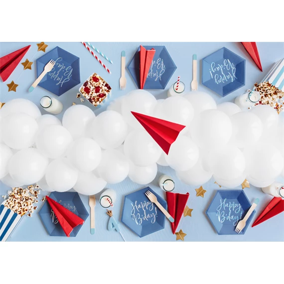 Papírtányér happy b`day!, sötétkék, 20 cm S/6