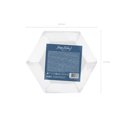 Papírtányér happy b`day!, sötétkék, 20 cm S/6