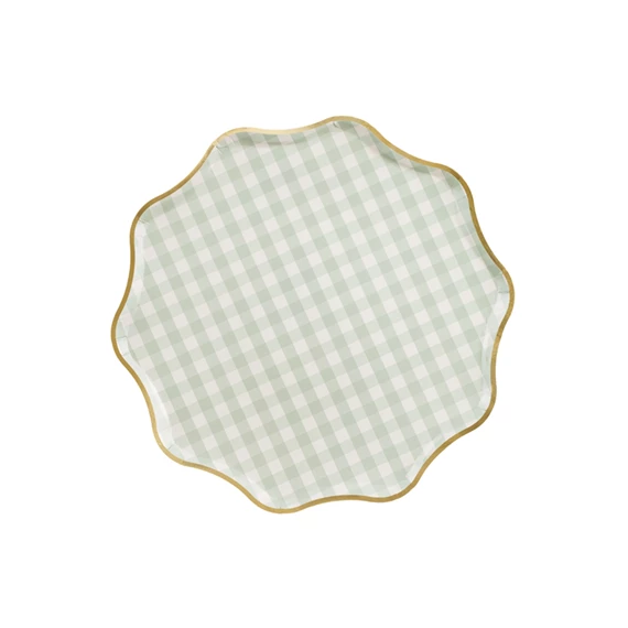 Tányérok kockás 23 cm mix S/6