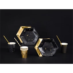 Tányérok let`s celebrate fekete 20 cm S/6