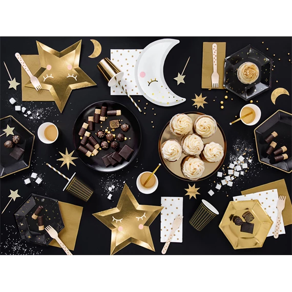 Tányérok let`s celebrate fekete 20 cm S/6