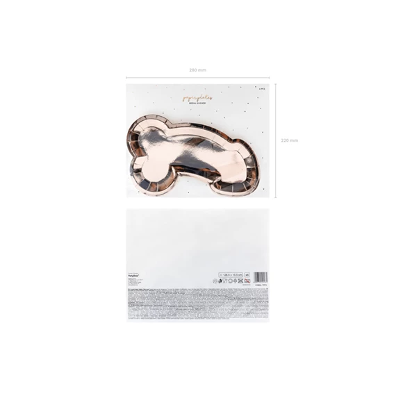 Papírtányér pénisz rózsaarany 26,5x15,5 cm S/6