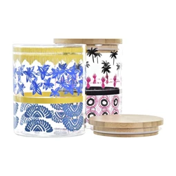 Tároló afrikai mintás 10x10x12,5 cm 700 ml 2 féle