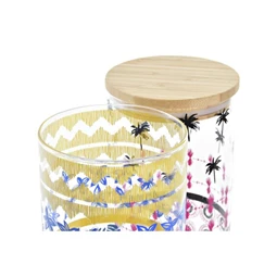 Tároló afrikai mintás 10x10x17 cm 1000 ml 2 féle